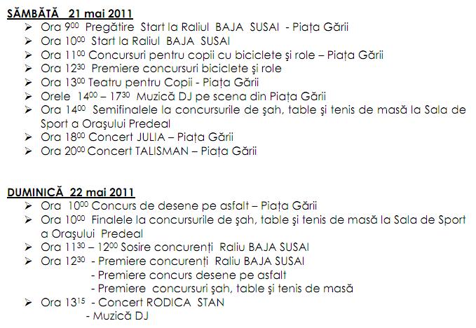 1208 Zilele Predealului, 21-24 mai
