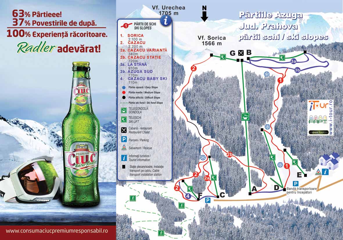 Harta-partii-schi-Azuga-Prahova Pârtiile de schi de pe Valea Prahovei, promovate la “i-Tour Schi 2014”