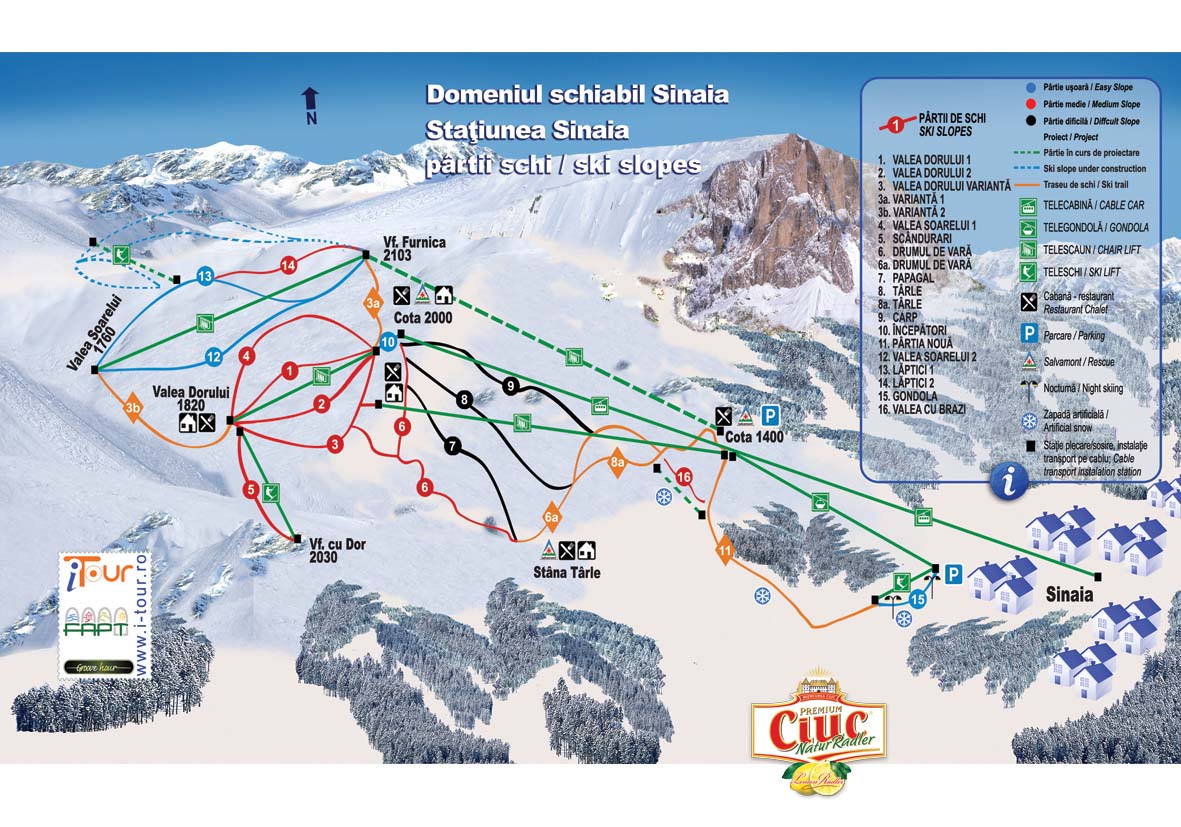 Harta-partii-schi-Sinaia-Prahova Pârtiile de schi de pe Valea Prahovei, promovate la “i-Tour Schi 2014”