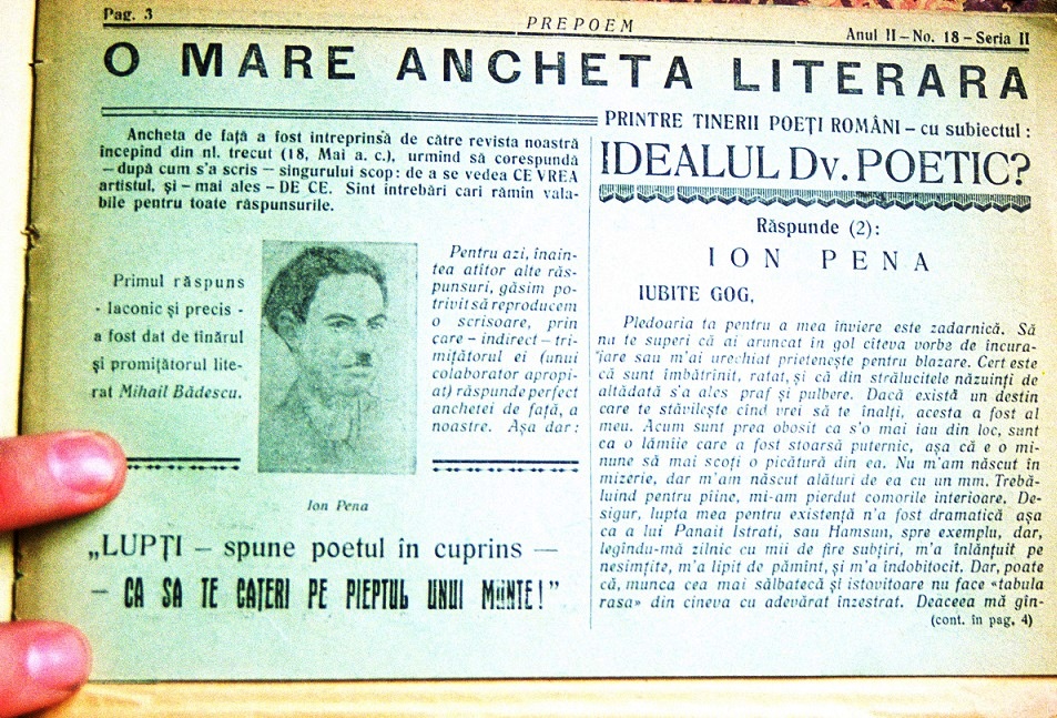 ion-pena-prepoem-an-ll-nr-18-seria-ll Marin Scarlat - "In Memoriam: Ion Pena, scriitorul interzis"