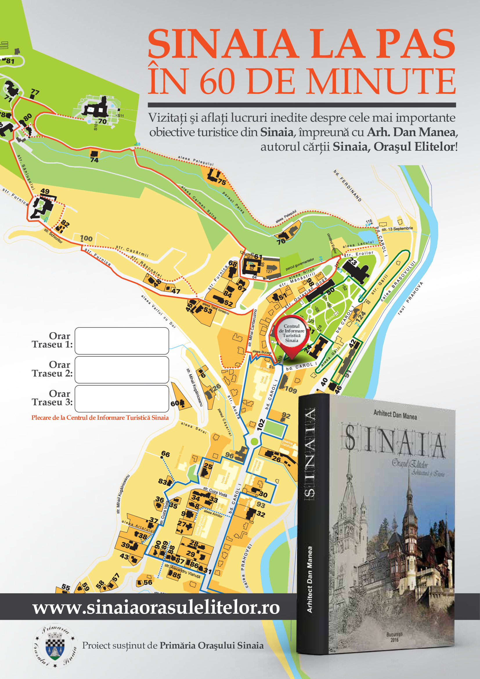 afis_SINAIA60min_A4_1 Au inceput traseele Sinaia la pas în 60 de minute